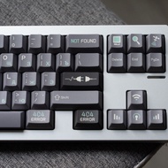 404 Error keycap White on Gray cherry profile PBT keycaps with PC container for Mechanical Keyboard