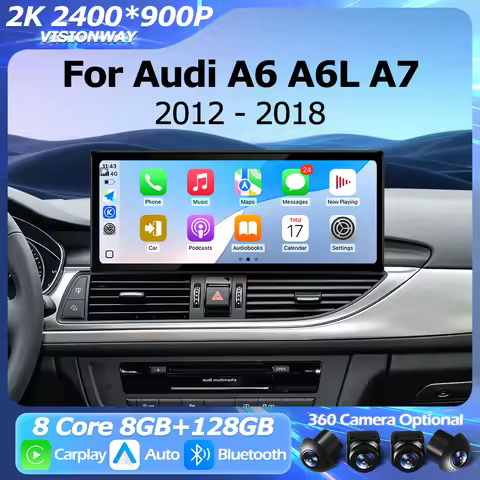 Wireless Carplay For Audi A6 A6L A7 2012-2018 Car Radio 2400*900P Android 16 Auto Multimedia Player 