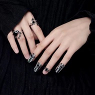 Outline People Nail Ring Niche Design Ring Y2K Zircon Metal Cool Style Armor Joint Ring 4.14