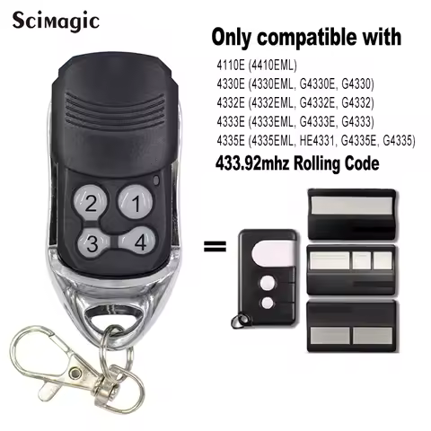4410 4410E 4410EML 4330E 4335E Garage Door Remote 433.92MHz Rolling Code Handheld Transmitter