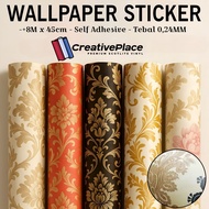 Luxurious Batik Motif Wall Wallpaper Size 8 Meters Suitable for Living Rooms and Rooms