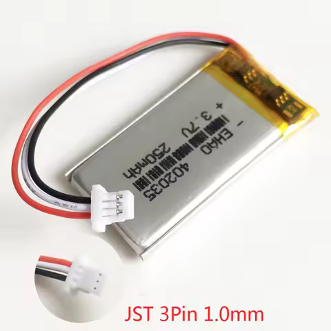 3.7V 250mAh LiPo Rechargeable Battery 402035 + JST 1.0mm 3pin Plug For Mp3 GPS Bluetooth Headphone X