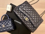 Chanel seasonal flap bag cf classic flap navy
