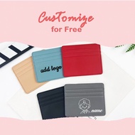 Free Custom Logo 3 card slots Mini 10*8CM Leather Creative Card Holder Bank Card Holder ID Card Hold