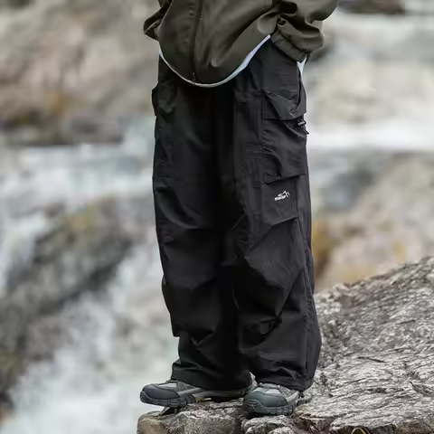 Parachute Cargo Pants Men Outdoor Waterproof Casual Trousers Oversize Loose Wide-Leg Male Pants Spri
