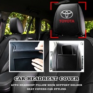 Car Headrest Cushion Neck Pillow Cover For Toyota TRD GR Auto Seat Headrest fit Hilux Yaris Fortuner Corolla Cross HiAce Vios Alphard Camry C-HR Sienta Innova Avanza Accessories