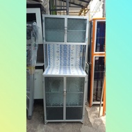 Lemari / rak piring 2 pintu aluminium PLAT TEBAL