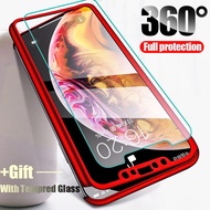 Gift tempered glass Vivo 1601 1612 1602 1606 1608 1609 1714 1716 1718 1713 1719 1723 1726 1724 1801 360 Full Protection Case Hard PC Cover casing