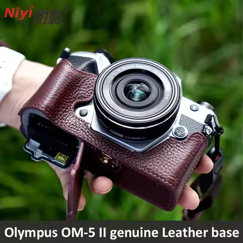 Retro Genuine Leather Camera Case Fall-proof for Olympus OM SYSTEM OM-5 Mark II Camera Bag Protectiv