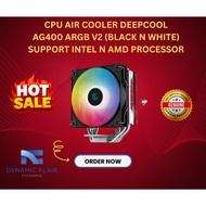 CPU Air Cooler DEEPCOOL AG400 ARGB V2 (Black & White) Support Processor Intel & AMD
