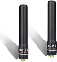 2 Pcs HH-S518+ SMA-Female UV Dual Band Antenna, Suitable for Bao-feng UV-5R UV82 GT-3 UV-82 BF-888S 