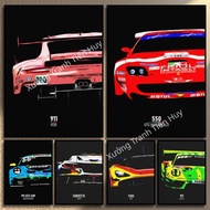 Poscher 911 GT3 RS supercar Poster wall sticker - Black Retro style sports car Poster