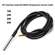 【Hot demand】 1pc Ds18b20 Stainless Steel Temperature Sensor Cable 1/2/3/5m Waterproof 18b20 Cable Pr