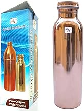 Aakrati Handicrafts Pure Copper 950 ML Joint Less Bottle For Water Storage by Aakrati Handicrafts