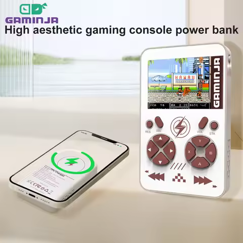 GAMINJA PB05 Mini Handheld Game Console Built-in 400 Games 5000mAh Battery Wireless Magnetic Power B