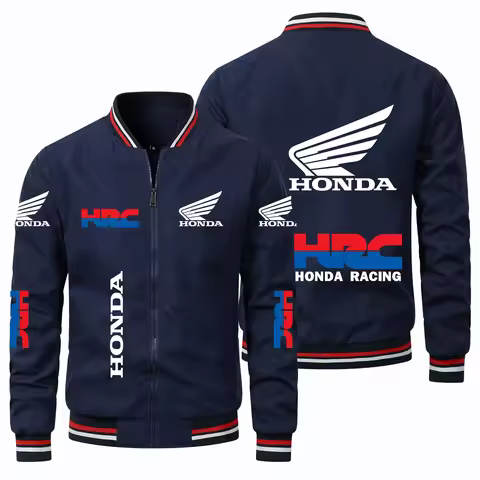 2025 New Men's Honda Motorcycle Jacket Honda Wing HRC Logo Jacket Oversized Biker Racing Team Jacket