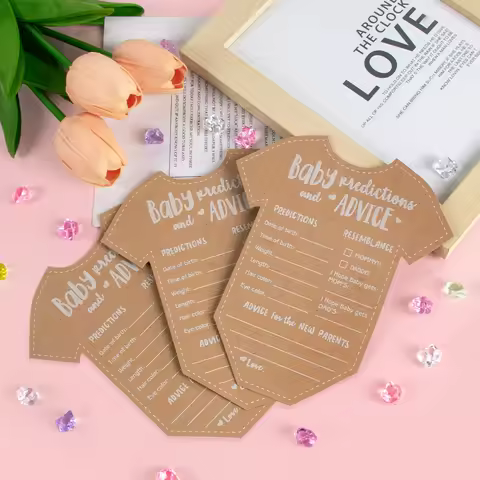 10/20pcs Baby Prediction Advice Kraft Paper Cards Gender Reveal Party Decoration Baby Shower Game Gi