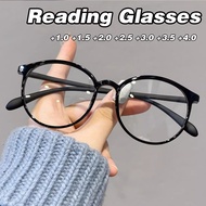 แว่นอ่านหนังสือแฟชั่นสำหรับผู้หญิงสายตายาวสีม่วงแว่นตาผู้หญิงแว่นตาสายตายาวกับเกรด + 100 + 150 + 200 + 250 + 300 + 350 + 400