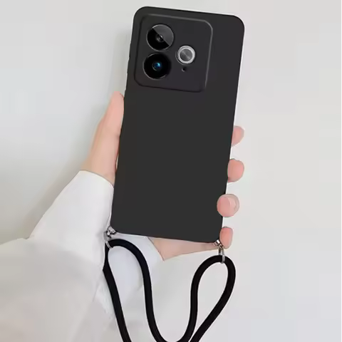 Crossbody Lanyard Silicone Phone Case For OPPO Realme GT 7T Strap Hang Shockproof Phone Cover For OP