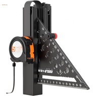 7 Inch Aluminum Ruler with 5M Steel Tape Measure and ABS Clip for Carpentry Jobs