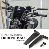 for Trident 660 Accessories Motorcycle Stealth Mirrors for Trident660 Adjustable Winglets Rear Mirro