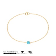 Gemondo 9K Gold Bracelet Turquoise Decoration 4-Pronged Design