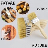 HL-FUTU Pastry Brush, Wood Heat-Resistant BBQ Brushes, Portable 2/3/5inch Nylon Natural Bristles Kit