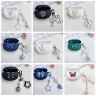 For Baseus AirGo AS01 / WM05 E5x W04pro W04Plus W04 2023 case luxury butterfly Keychain Earphone Sil