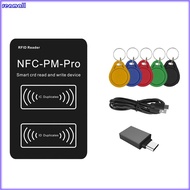 RFID Smart Chip Reader PM PRO Decoder+5XUID Keychain NFC Key Copier 13.56Mhz 125Khz Badge Write Toke