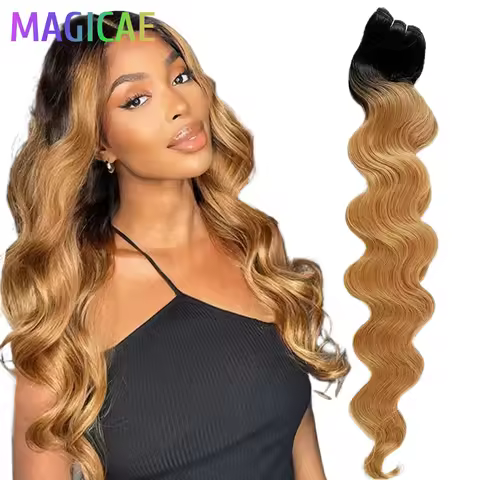 30Inches Ombre Blond T1B/27# 200g Body Wave Brown M816 Piano 27/613 Sliver White 60# Synthetic Hair 