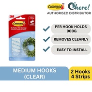 3M Command Medium Clear Hooks With Clear Strips