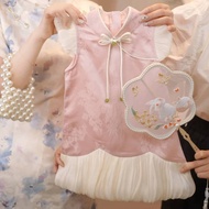 Seven Primary Seven Girls Dress Girls Retro Chinese Style Hanfu Cheongsam Children New Chinese Child