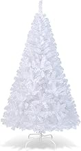 COSTWAY 6Ft-Artificial-PVC-Christmas-Tree-W-Stand-Holiday-Season-Indoor-Outdoor-White