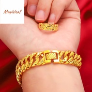 Original 916 gold new frosted surface boss bracelet with large watch buckle for men and women