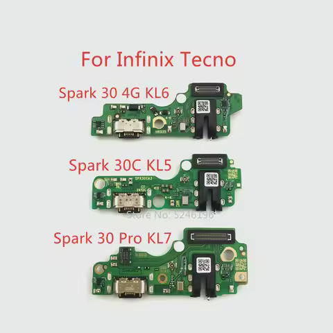 1pcs USB Charging Port Charger Flex Cable For Infinix Tecno Spark 30 4G KL6 Tecno Spark 30C KL5 Tecn