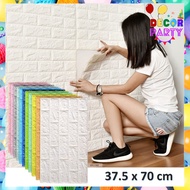 DP 3D Foam Wall Wallpaper Plain Brick Motif Embossed Star Stripes Size 37.5 x 70CM Waterproof Brick 