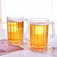 [8C15] 500ML Transparent Beer Mug Plastic Unbreakable Breakfast Milk Coffee Juice Water Cup Barware 