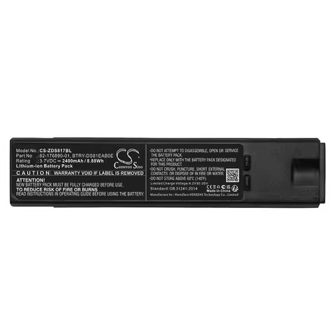 Barcode Scanner Battery For Zebra:82-176890-01,AS-000231,BTRY-DS81EAB0E,DS8178,DS8100,DS8170,-2400mA