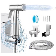 Stainless Steel Bidet Spray Set - Bathroom Shower Toilet Water Sprayer Gun Head Hose Kit Hanging Holder