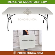 6 kaki 6 feet 180cm Meja Camping Meja Lipat Mudah Alih Meja Banquet Portable Folding Table