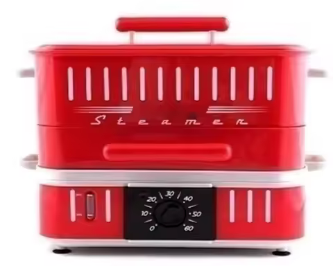 Multi-purpose Food Steamer 2 Tier Hot Dog Steamer Big Capacity 12L Household Electric Hot Dog Steame