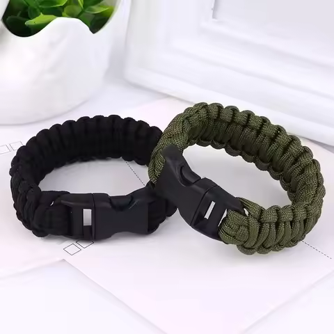 23cm/9in Seven Core Paracord Survival Bracelet for Outdoor Emergency Escape Camping Tool with Plaite
