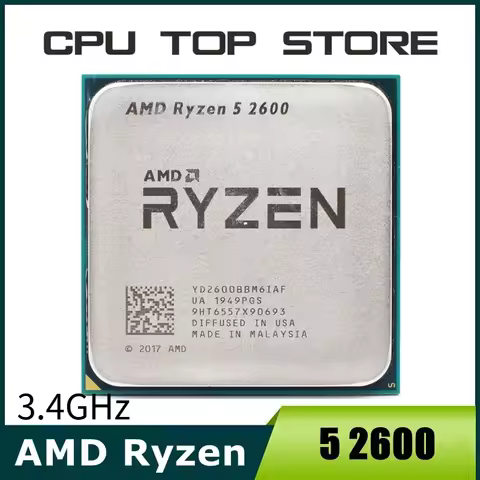 AMD Ryzen 5 2600 R5 2600 3.4GHz Six-Core Twelve-Core 65W CPU Processor YD2600BBM6IAF Socket AM4