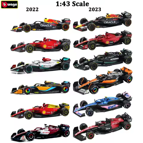 Bburago 1:43 2023 2022 F1 Mercedes AMG W14 Red Bull Ferrari Mclaren ALPINE Alfa Romeo Diecast Car Mo