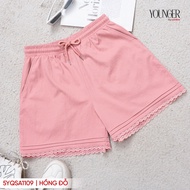 Quần short nữ YOUNGER BY CARDINA chất thô linen phối gấᴜ ren 5YQSA11