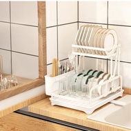 【AOTTO】廚房免安裝折疊碗盤瀝水收納架-白色
