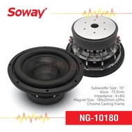 Soway NG-10180 Subwoofer ซับวูฟเฟอร์ ขนาด 10นิ้ว แม่เหล็ก 180x20mm แม่เหล็ก 2ชั้น 4+4Ω 2000W  โครงหล่อโครเมี่ยม 1ดอก เครื่องเสียงติดรถยนต์