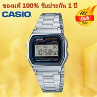 (ของแท้ 100%) นาฬิกา Casioคาสิโอ Digital นาฬิกาข้อมือผู้ชาย/ผู้หญิง สายสแตนเลส รุ่น A158WA-1 ของแท้ ประกัน