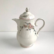 Villeroy 和Boch 玫瑰花茶壺 |瓷茶壺與粉紅色 藍色花朵|復古維