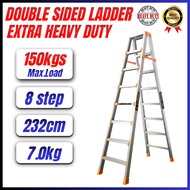 EXTRA HEAVY DUTY (150kgs Max.Load) 8 Step Double Sided Aluminium Ladder (Exploit) Tangga extra heavy